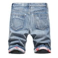 thumbnail image 5 of Athletic Shorts for Men, Men Casual Zipper Middle Waist Pockets Denim Shorts Washed Ripped Half Shorts Pants, 5 of 9