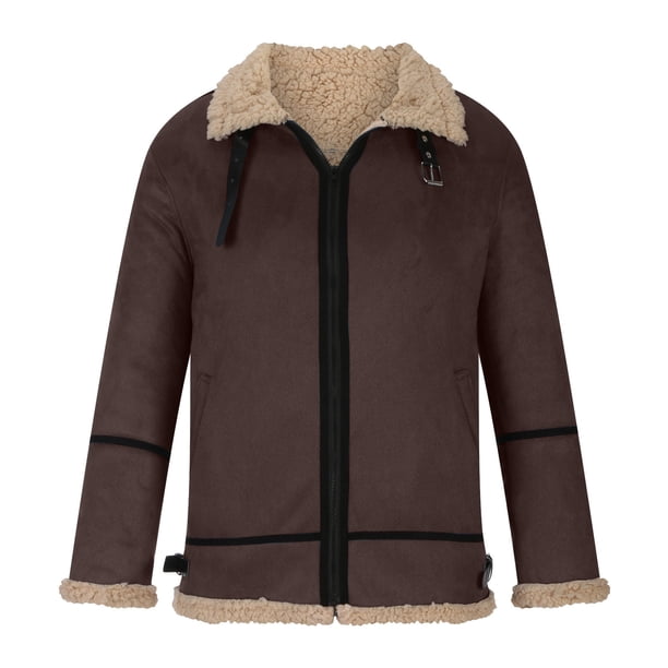 Abrigo de Piel Sintética Para Hombre Abrigos de Invierno Casual Mantener Caliente Espesar Chaqueta de Cobertura de Manga Larga Cremallera Patchwork Odeerbi ODB175302