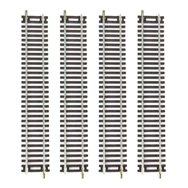 4 modelos de vías de ferrocarril a escala HO, accesorios para trenes de juguete versátiles, piezas para armar. 241 cm x 3 cm