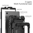 thumbnail image 6 of Case for Lenovo Tab M10 HD 2nd Gen 10.1 Inch 2020 with Screen Protector, 360 Degree Rotating Kickstand Hand Strap Heavy Duty Shockproof Cover with Shoulder Strap, Black, 6 of 7