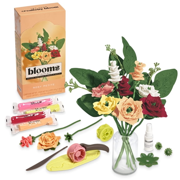 Blooms by Play-Doh Rosy Petite Flower Bouquet Arts & Crafts Kit for Adults