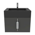 thumbnail image 2 of Nile 24" Black Wood Floating Vanity with Black Top and Brushed Nickel Trim, 2 of 10