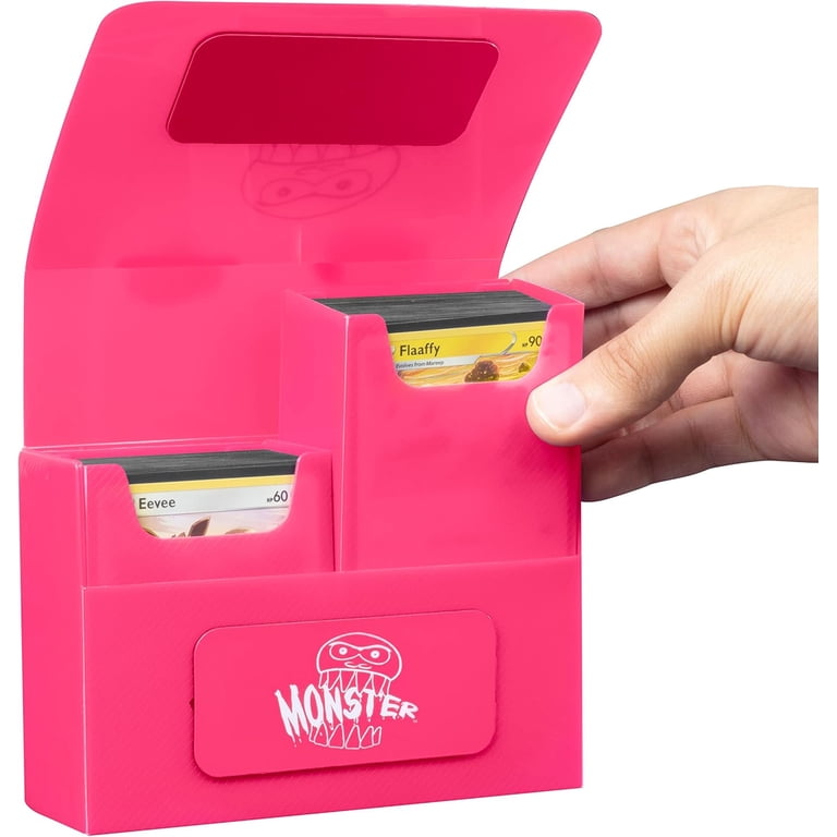 Monster Protectors Magnetic Double Deck Box- Pink, Holds 150 TCG