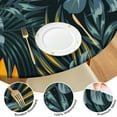 thumbnail image 4 of Waterproof Round Tablecloth with Tropical Plant and Colorful Exotic Prints, Elastic Edge Fitted, Backing for Non-Slip Use, Fits 44-50 Inch Tables for Dining and Outdoor Parties, 4 of 7