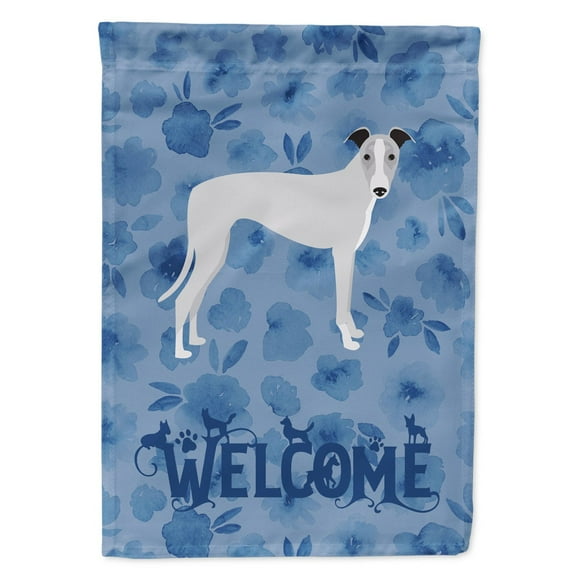 Carolines Treasures CK6105CHF Whippet Welcome Flag Canvas House Size Large multicolor