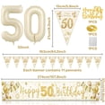 thumbnail image 6 of SPECOOL Women 50th Birthday Decorations, Sand White Gold Happy 50th Birthday Yard Banner, 50th Happy Birthday Balloons for Girlfriend Wife Mother 50th Anniversary Birthday Party Supplies, 6 of 7