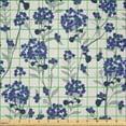 thumbnail image 2 of Ambesonne Floral Fabric by the Yard Microfiber, Simplistic Gracious Flowers, 3 Yards, Pale Grey and Dark Lavender, 2 of 2