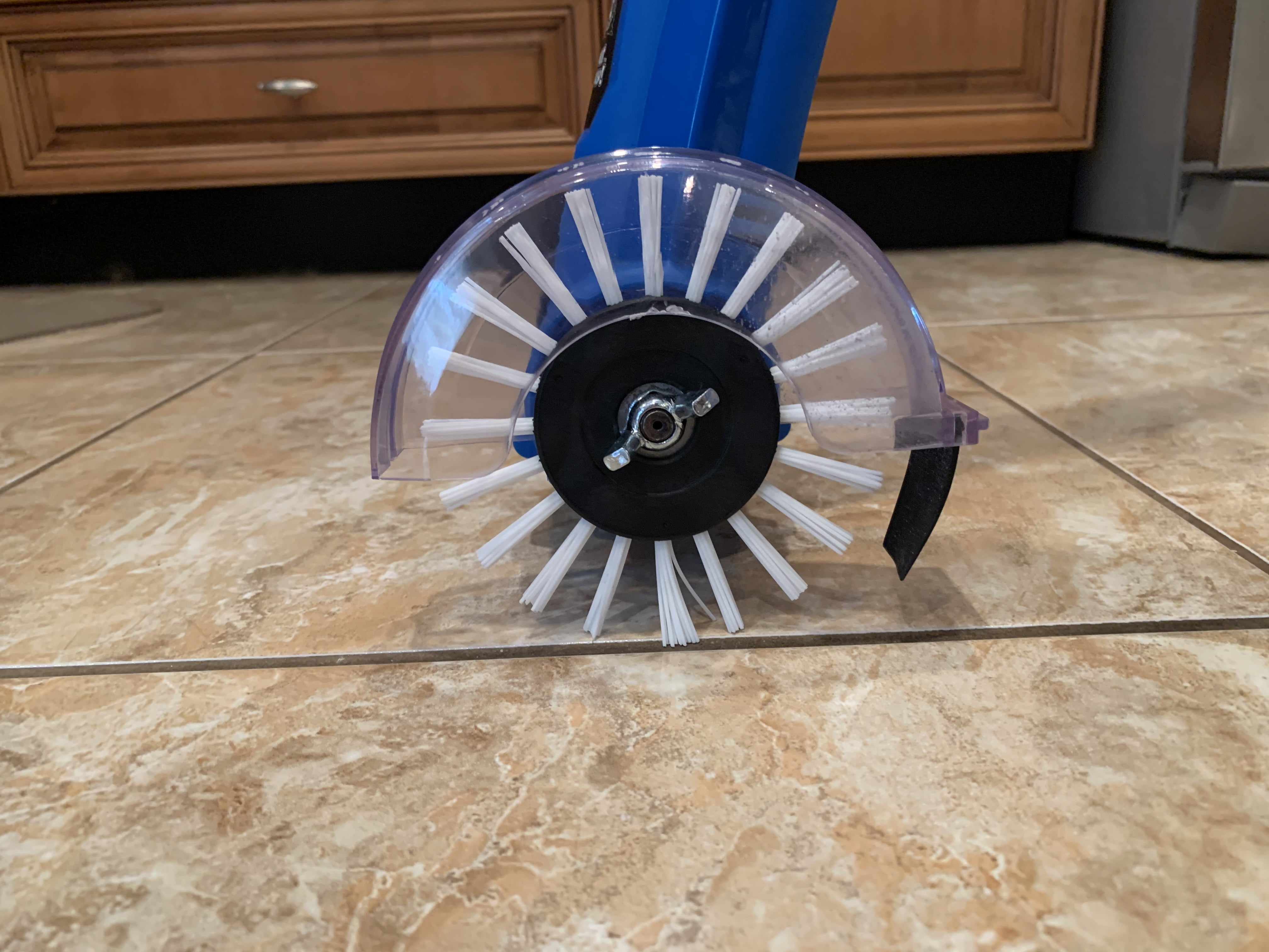 Grout Groovy! Premium Model Electric Stand Up Tile Grout Cleaner | Removes Dirt from Grout | Adjustable Telescopic Handle | 1 Heavy Duty Brush | 20