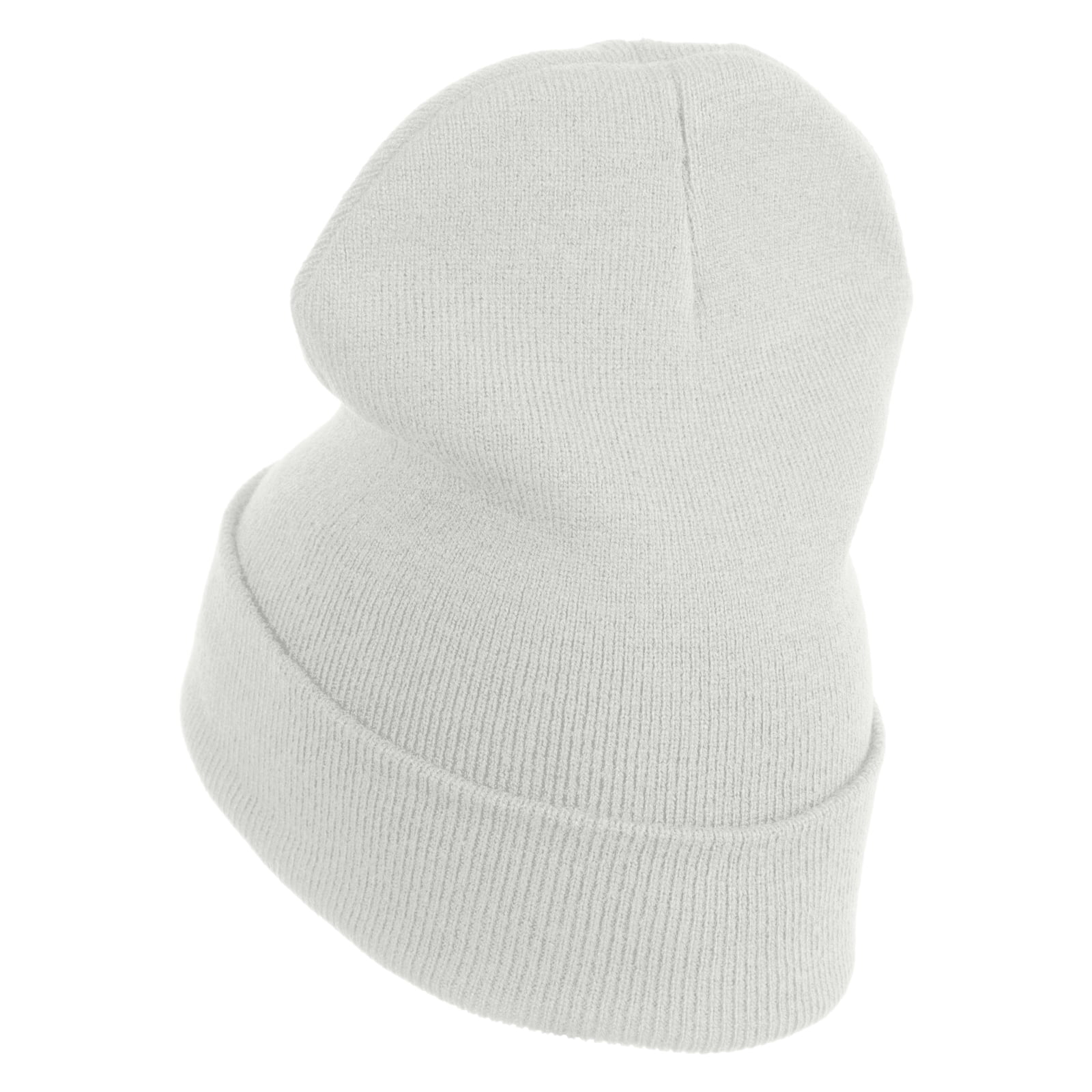 Pickleball Balls Embroidered Iron on Patched 12 Inch Long Knitted Beanie - White OSFM