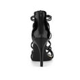 thumbnail image 2 of BLISSFUL STEP Women's Shoes Strappy Lace Up Open Toe Stiletto High Heel Dress Sandals  Black 10, 2 of 8