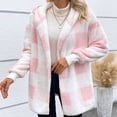 thumbnail image 3 of Winter Coats Women, Oversized Plaid Faux Shearling Jacket, 3 of 5