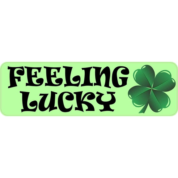10in x 3in Feeling Lucky Bumper Sticker Vinyl St. Patrick's Day Stickers