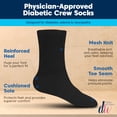 thumbnail image 6 of Debra Weitzner Men’s and Women’s Diabetic Crew Socks, Non-Binding Loose Fit Cushion Sole, Size 10-13, Gray and Black, 6 Pairs, 6 of 6