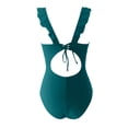 thumbnail image 4 of Women's Plus Size Swimsuits, Swimsuits for Women Bandeau Ruched Ruffle Bathing Suits One Piece Deep V Neck Slimming Swimwear Monokini S-2XL Quick Dry Bathing Suits Woman Clearance, 4 of 4