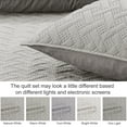 Exclusivo Mezcla King Size Quilt Set, Light Gray, 3Piece, Breathable Microfiber, Lightweight
