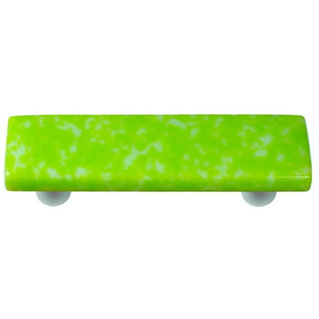 Granite Light Post - Hot Knobs HK8052-PA Granite Spring Green & White Rectangle Glass Cabinet Pull - Aluminum Post