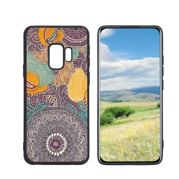 Compatible with Samsung Galaxy S9 Phone Case, Mandala-90 Case Men Women, Flexible Silicone Shockproof Case for Samsung Galaxy S9