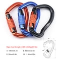 thumbnail image 4 of Yeacher 3pcs Carabiner Locks with Automatic Locking Gate 23KN Heavy Duty Aluminum Alloy Carabiner Clips for Hammocks Camping Hiking Backpacking, 4 of 7