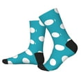 thumbnail image 2 of KLL Sky Blue And White Polka Dot Print Cool Socks Men's Women's Crew Socks Funny Crazy Novelty Stockings, 2 of 7
