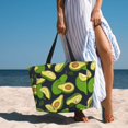 thumbnail image 4 of Yiaed Fresh Avocado Print Large Capacity Beach Travel Bag - Waterproof Zipper Vacation Tote for Sandproof Storage, and Camping, 4 of 5