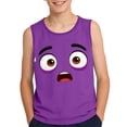 thumbnail image 2 of ITSAME Kids Boys Tank Tops, Funny Face Print Round Neck Active Fit Summer Stylish Casual Sleeveless Shirt Purple 12T, 2 of 6