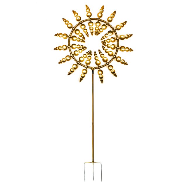 TheFound Flower Shaped Metal Wind Chime Ground Insert DIY Garden Windmill