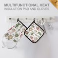 thumbnail image 4 of Yayeee Oven Mitts and Pot Holder Set of 2 Heat Resistant Kitchen Gloves Baking Hot Pad, Brown Christmas House, 4 of 5