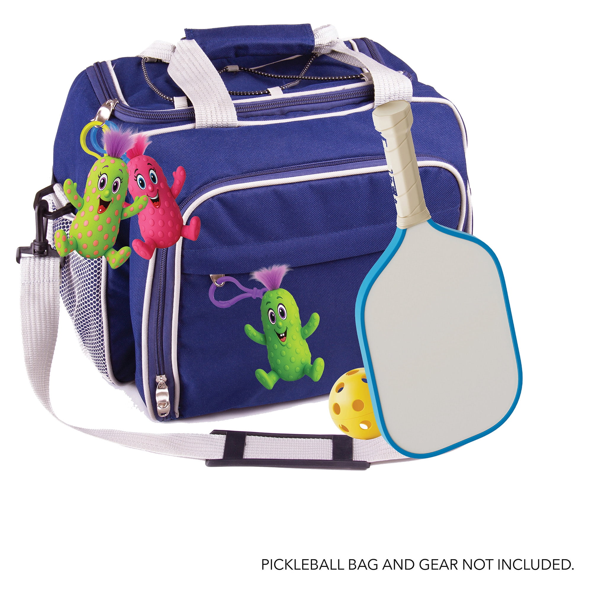 Pickle Everything: The GiggleGherkins 3 Pack - Squeaky Pickle Bag Tags - 3 Characters, Squeeze For Squeaking Sound, Backpack Accessory Toys, Kids 3+