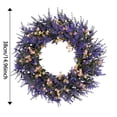 thumbnail image 3 of JHyouerji Lifelike Lavender Front Door Wreath 15 Inch Purple Floral Wreath Built In Loop for Wall Window Party Outdoor Porch Decor, 3 of 7