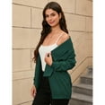 thumbnail image 3 of Women's Fashion Open Front Lapel Long Sleeve Chunky Cable Knit Cardigans Sweaters Outerwear Coats, 3 of 5