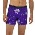 thumbnail image 2 of Salouo Dark Purple Snowflakes Pattern Men's Boxer Briefs, Soft & Breathable Underwear Elastic Waistband Briefs for Men,1-Pack, 2 of 7