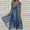 Blue, variant on Aloohaidyvio Dresses for Women Plus,Summer Dresses for Women Short Sleeve V Neck Dress Pleated Flowy Dresses