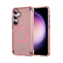 Allytech Magnetic Case for Samsung Galaxy S24 Plus, [Military Grade Drop Protection] [Compatible with MagSafe] Slim Translucent Soft TPU Frame Shockproof Anti-Scratch Rugged PC Back Shell - Pink
