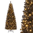 thumbnail image 1 of 7ft PRÉ-éclairé PVC Noël Halloween Crayon Arbre Noir avec 350 lumières LED, 1 of 10