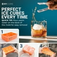 thumbnail image 5 of Large Ice Cube Tray for Whiskey Cocktail - 2" Square Silicone Mold, Dishwasher & Oven Safe Ice Trays -  Orange, 5 of 8