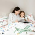 thumbnail image 4 of Castle Fairy 7-Piece Full Size Bedding Set, Plane Cartoon Airplane Transportation Bedding, 4 of 8