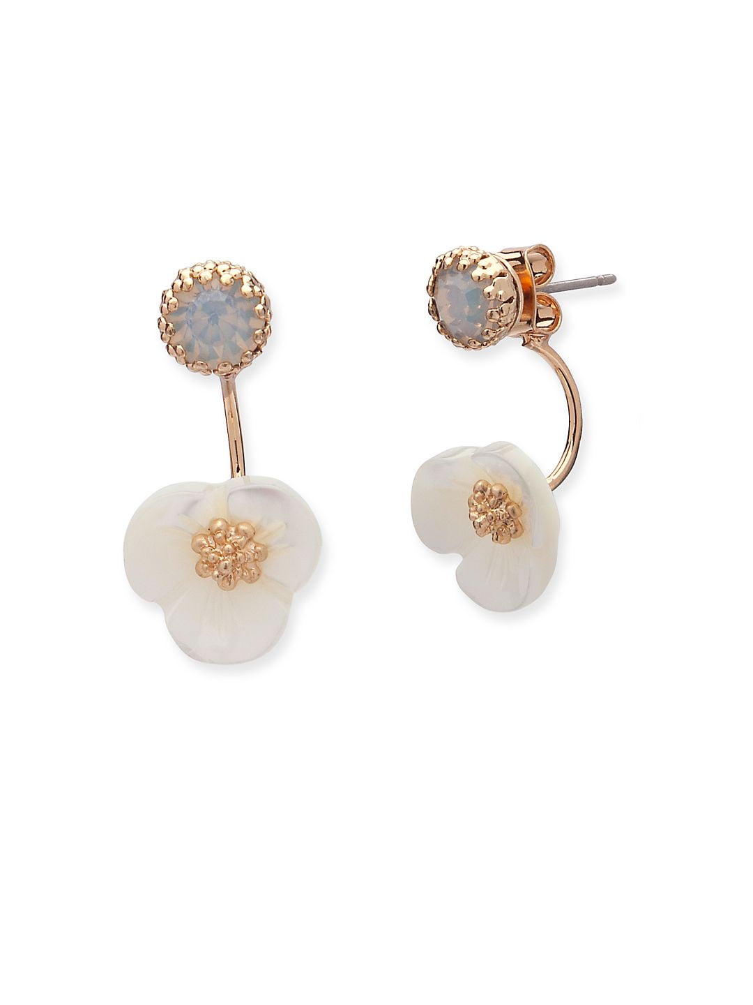 Mother-Of-Pearl Flower Drop Earrings - Walmart.com