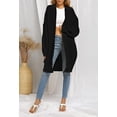 thumbnail image 2 of Knit Long Cardigan Open Front Batwing Sleeve Cardigan Sweaters for Women, 2 of 8