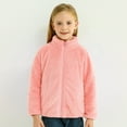 thumbnail image 3 of MHZLDYZ Toddler Boys Girls Fleece Full-Zip Jacket Long Sleeve Winter Solid Color Zippered Coat Jacket Thicken Warm Kids Girls Sherpa Coat Outwear (Pink,180), 3 of 4