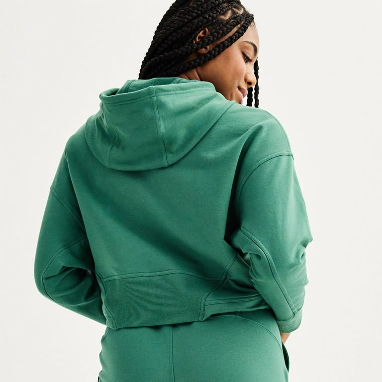 Women's FLX Embrace Cropped Hoodie Color: Mineral Black Size