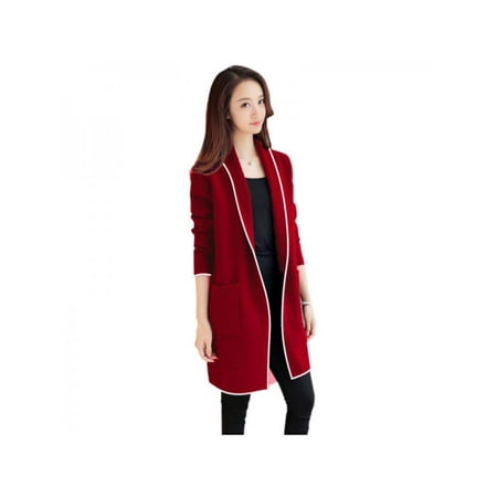 Together Velvet Jacket - Nicesee Women's Lapel Plus Velvet Long Sleeve Warm Coat