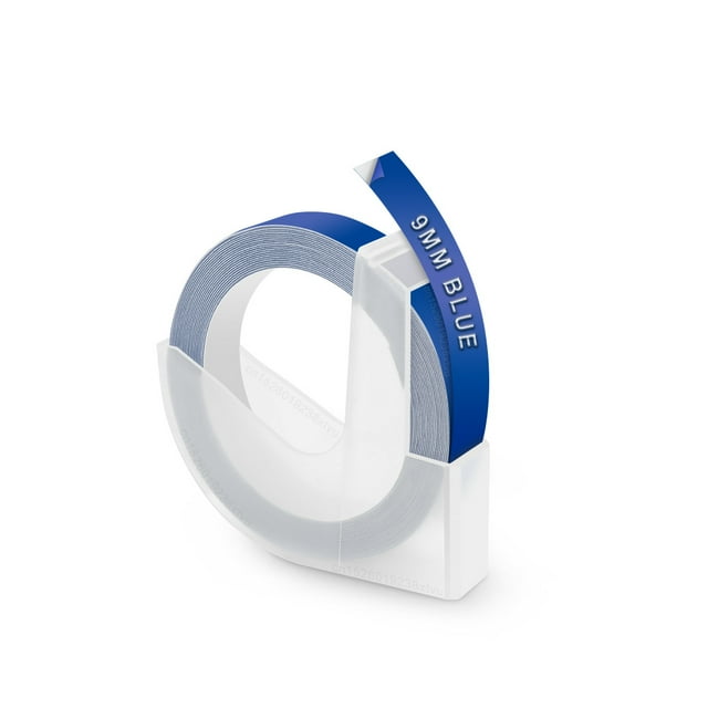 9mm 3D Label Tape Compatible for Dymo 3D Embossing Tape Plastic Printer Ribbon for Dymo 12965 Label Maker Motex E101 B90 Labeler Blue 9mm