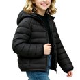 thumbnail image 2 of Jalioing Puffer Jacket for Kids Winter Lightweight Long Sleeve Zipper Up Thermal Coat Solid Color Hooded Puffy Outerwear, 2 of 7