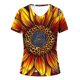 thumbnail image 4 of Fiudx Ofertas Flash Del Día Solo En Línea Camiseta de Manga Corta con Cuello En V Estampada para El Día de La Independencia Informal a La Moda para Mujer, 4 of 4