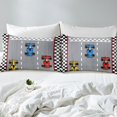 thumbnail image 3 of Erosebridal Colorful Race Car Fitted Sheet Set Queen for Teens Kids, Racing Track Bedroom Set, Grey, Super Cozy 3pcs, 3 of 5