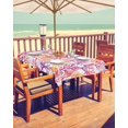 thumbnail image 2 of Fsddascl Purple Coral Coastal Outdoor Tablecloth - 60x120 Inch Rectangle Dining Table Cover, Summer Beach Nautical Ocean Sea Waterproof Outdoor Table Cloth with Umbrella Hole & Zipper for Patio, 2 of 7