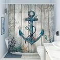 thumbnail image 2 of JOOCAR Anchor Shower Curtain Nautical Shower Curtain Wood Rustic Shower Curtain Vintage Ocean Shower Curtain Country Coastal Shower Curtain Polyester 72x72 Inch, 2 of 6