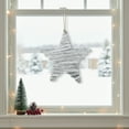 thumbnail image 3 of Kaemingk Glittered Rattan Hanging Star Christmas Decoration - 12" - Silver and Cream, 3 of 3