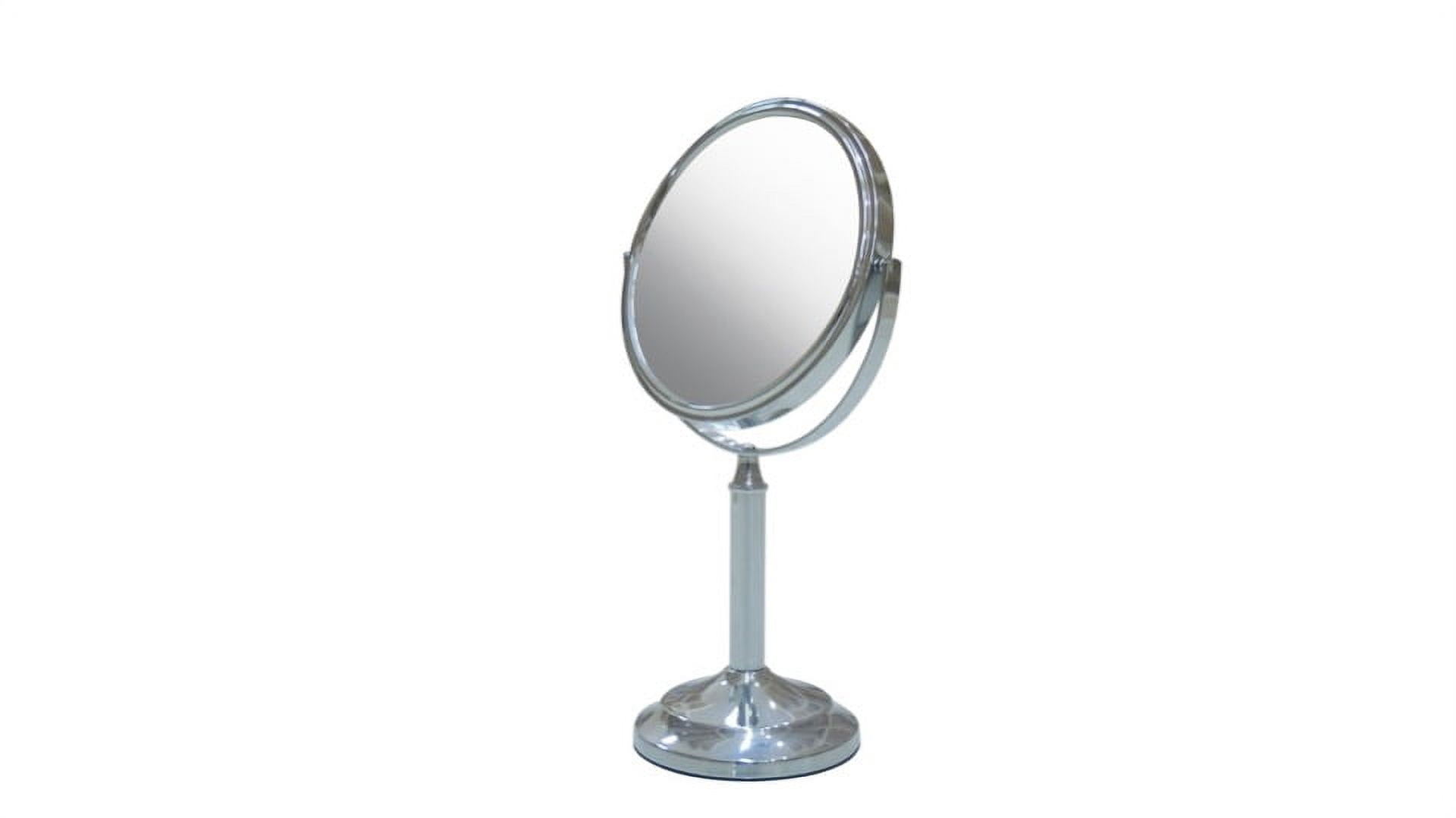 Eden Bath Round Two Sided 5X Chrome Framed Freestanding Makeup / Shaving Mirror