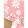 thumbnail image 6 of Happy Town Baby Girl Summer Outfits Sling Romper Top and Ruffle Shorts with Headband for 1-18M, 6 of 8